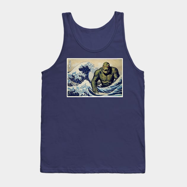 The Creature from the Black Lagoon and the Great Wave Tank Top by Teessential